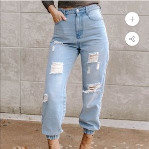 Kittenish denim joggers
